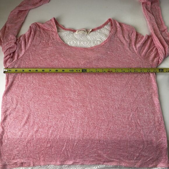 Faded Glory Heather Pink Crotchet / Lace Hem & Back Top XL - Picture 10 of 11